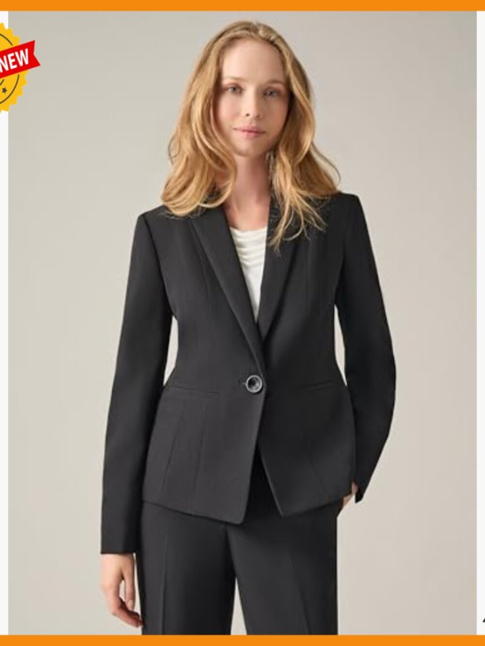 Stretch Crepe Blazer Jacket Professional Office Wear Regular Plus Sizes - Picture 2 of 5